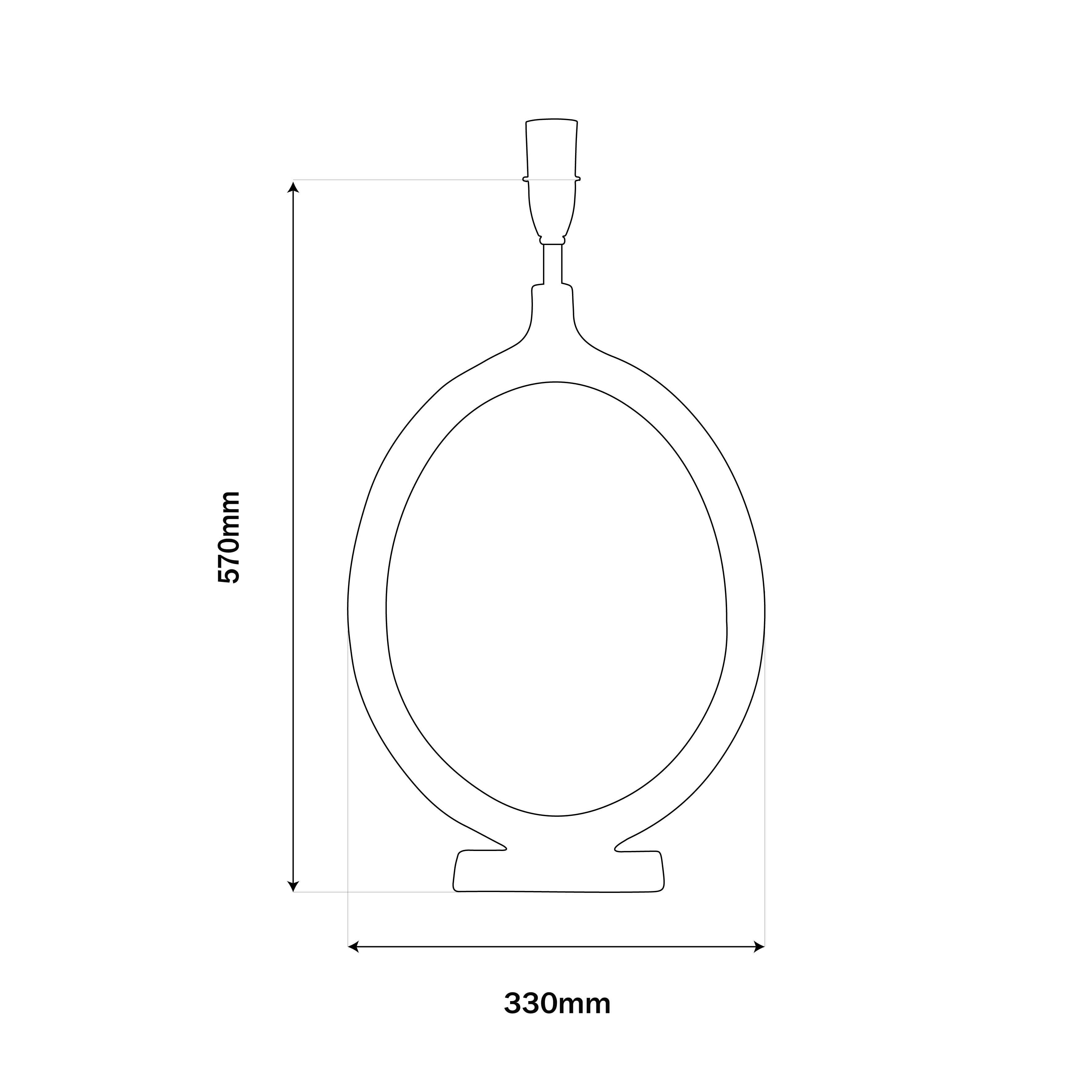 Forged Circular Lamp Base in Matt Black