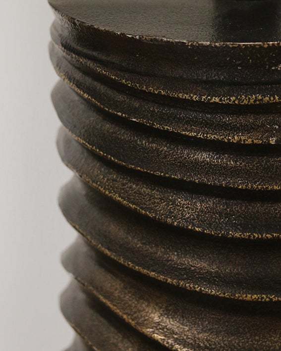 Mayfair Bronze Ribbed Cylinder Lamp Base