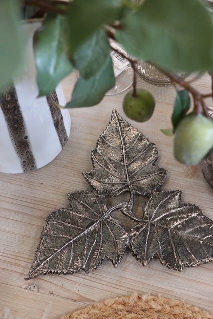 3 Leaf Trivet in Dark Nickel Finish