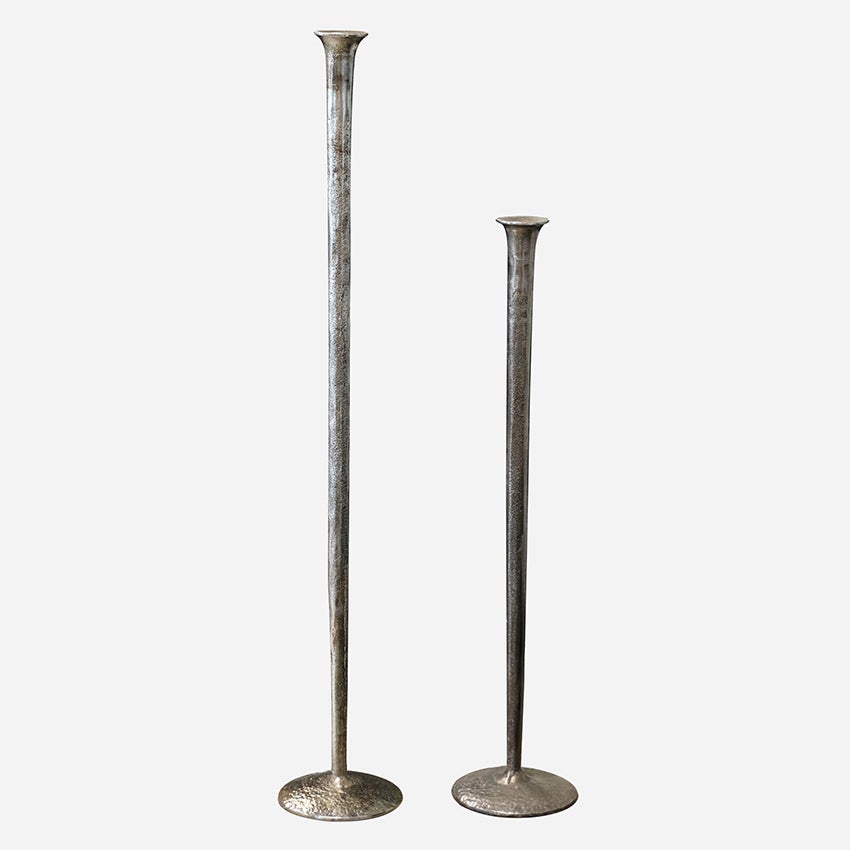 Forged Candlestick Medium in Aged Pewter Finish