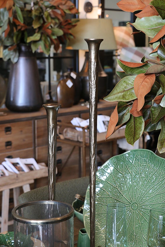 Forged Organic Style Medium Candlestick Antique Brass Finish