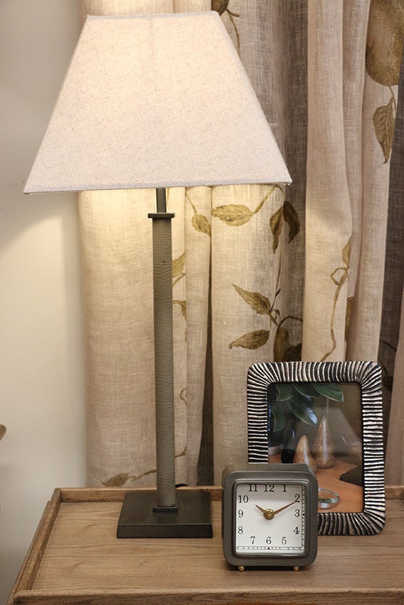 Marco Lamp Base in Graphite with Textured Stem