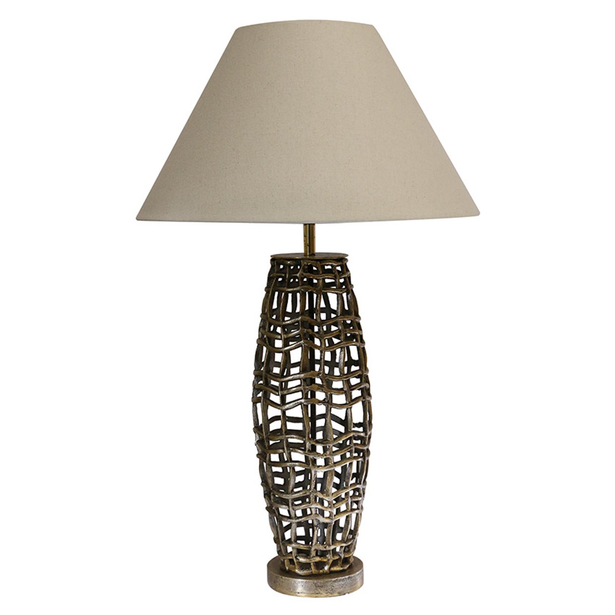 ZURICH METAL WEAVE LAMP BASE IN OLD BRASS FINISH