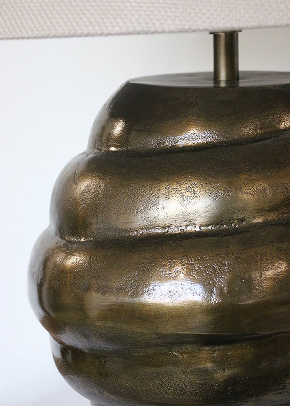 Bruno Layered Antique Brass Lamp Base