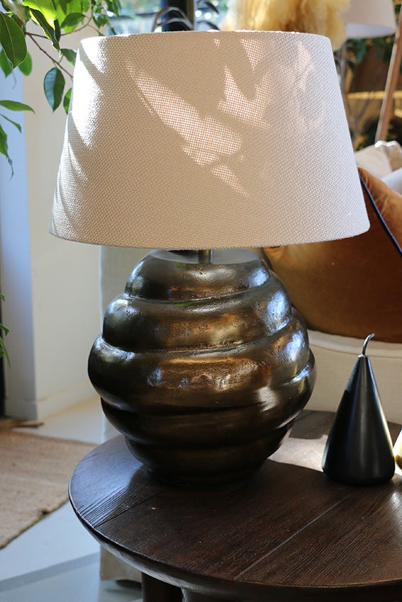 Bruno Layered Antique Brass Lamp Base