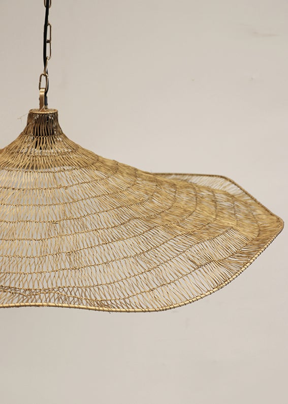 Phoebe Floating Antique Brass Woven Wire Hanging Light