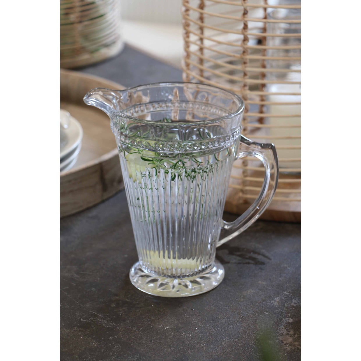 RIBBED WATER JUG CLEAR SPRING SPECIAL