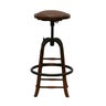 CAMBRIDGE BAR STOOL RECLAIMED OAK WITH LEATHER SEAT