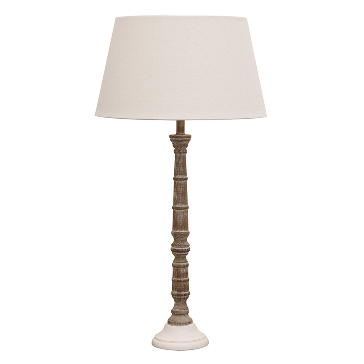Claudette Natural/White Bedside Lamp Base