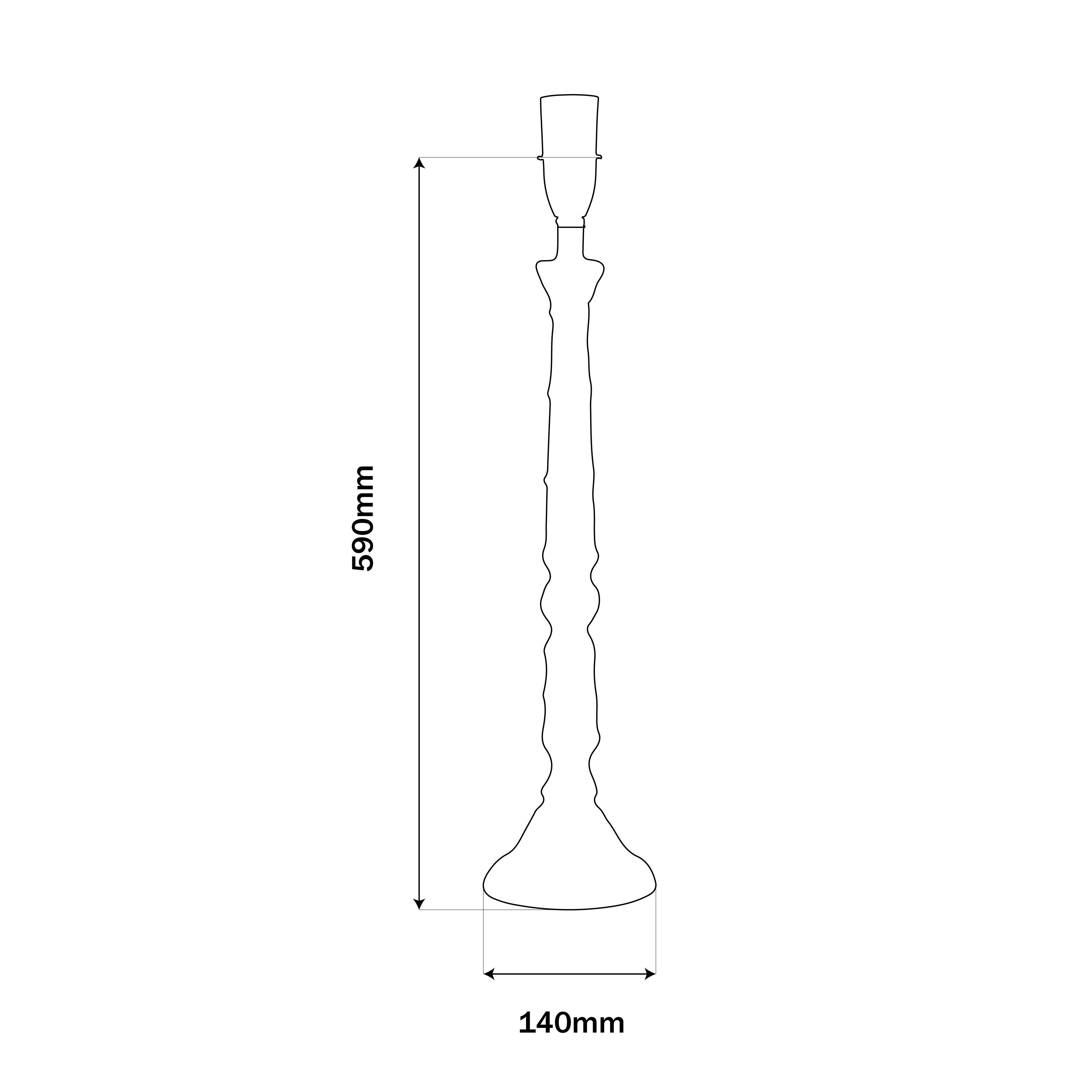 Claudette Natural/White Bedside Lamp Base