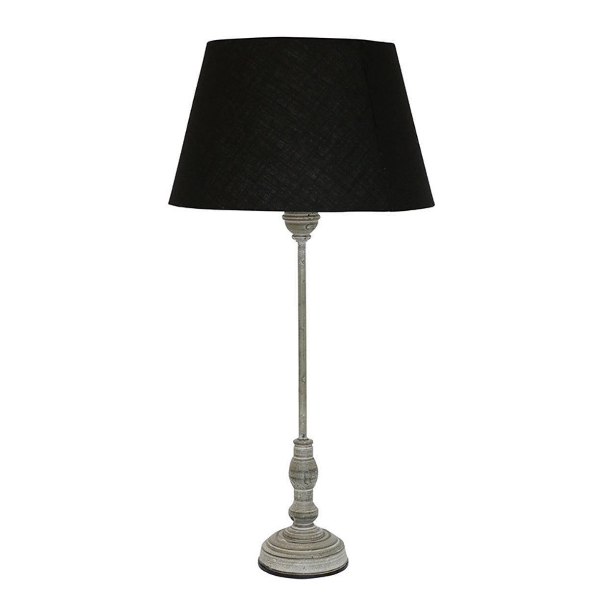 Set of 2 Slate/Black Provincial Style Table Lamp Base in Sandstone