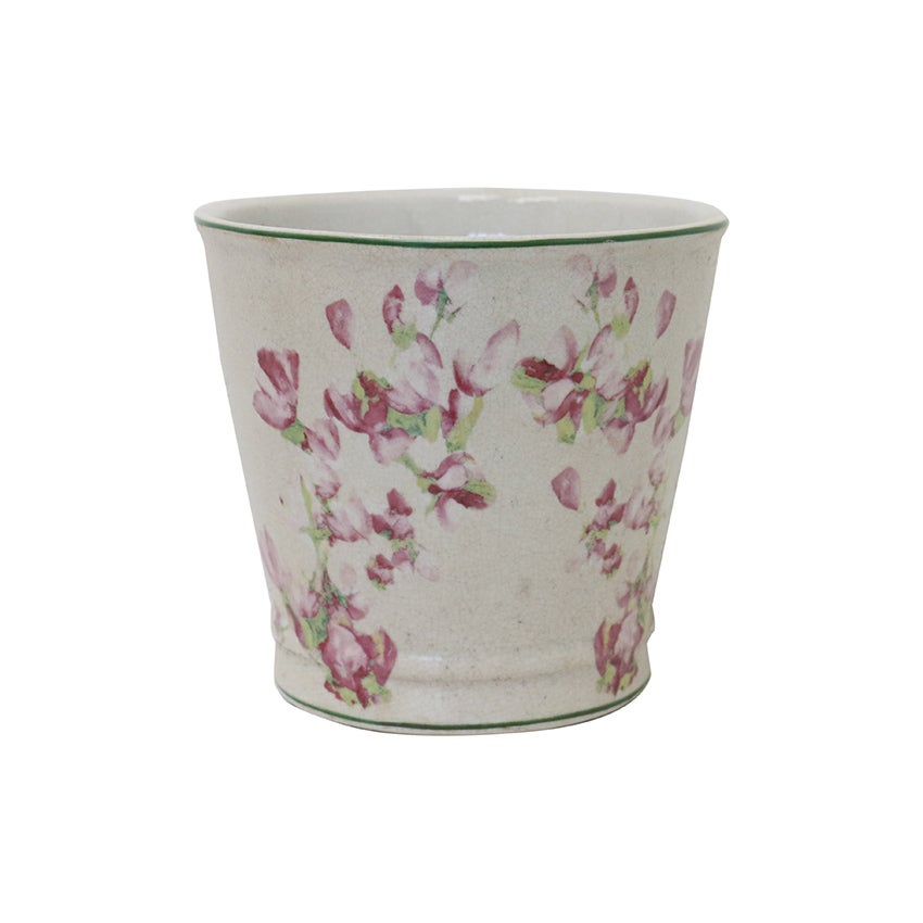Magnolia Limone Crackled Planter 18cm