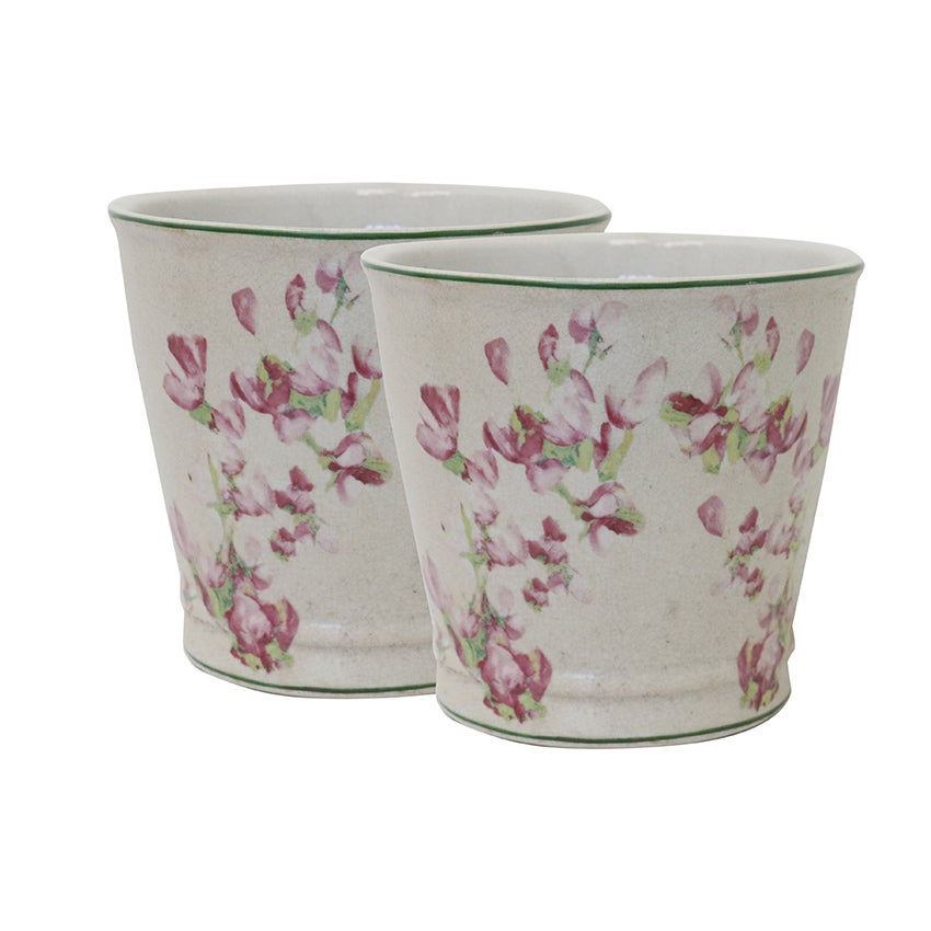 Magnolia Limone Crackled Planter 18cm