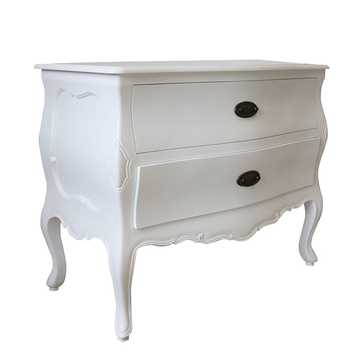 Commode Mahogany Chest of Drawers in Antique White Paint Finish
