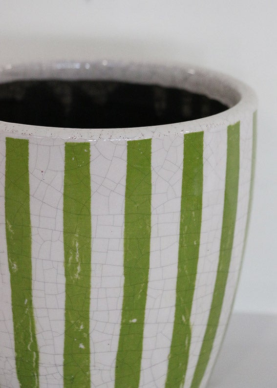 Lime Stripe Planter Medium