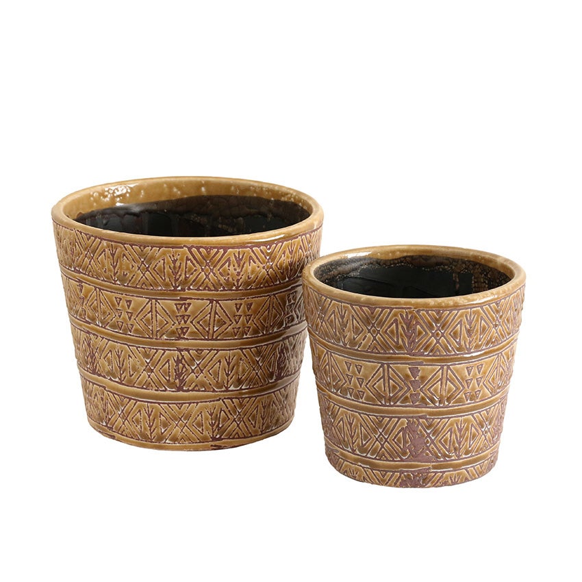 Aztec Geometric Pattern Planter Medium