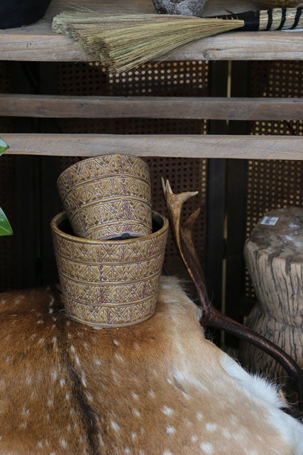 Aztec Geometric Pattern Planter Medium