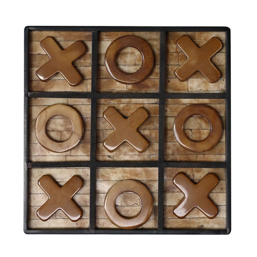 Noughts and Crosses Set in Bone Antique Finish Product CC Interiors