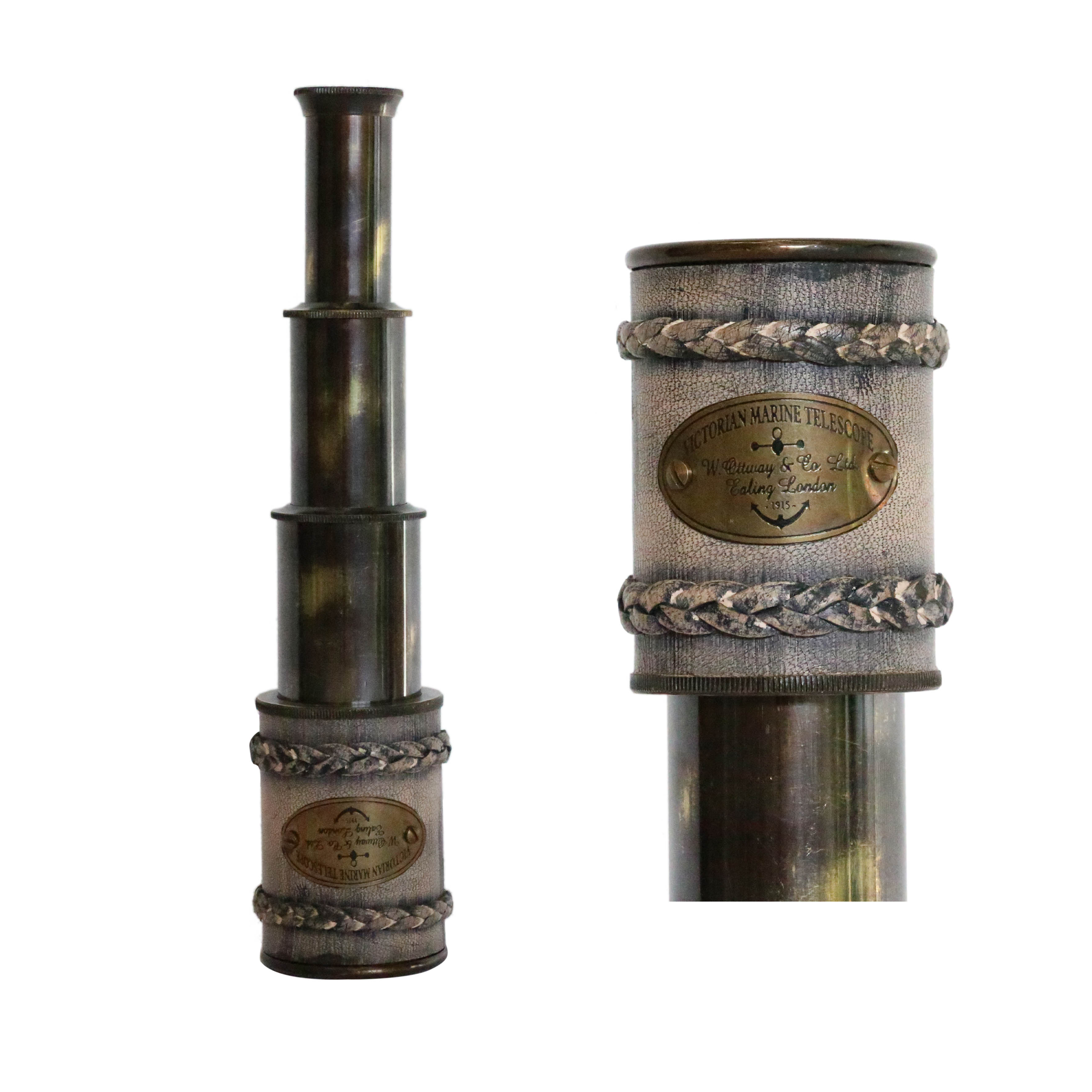 TELESCOPE IN TWO TONE ANTIQUE GREY FINISH