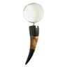 Brass Magnifying Glass with Curved Horn Handle