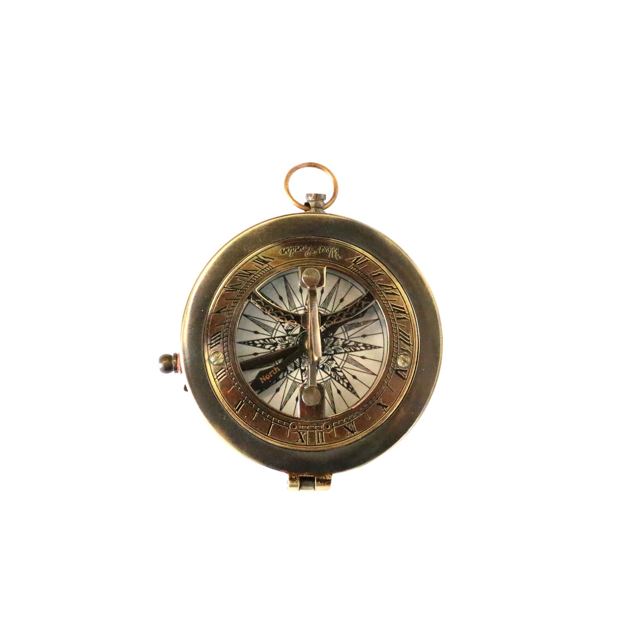 Sundial with Compass in Two Tone Antique Finish