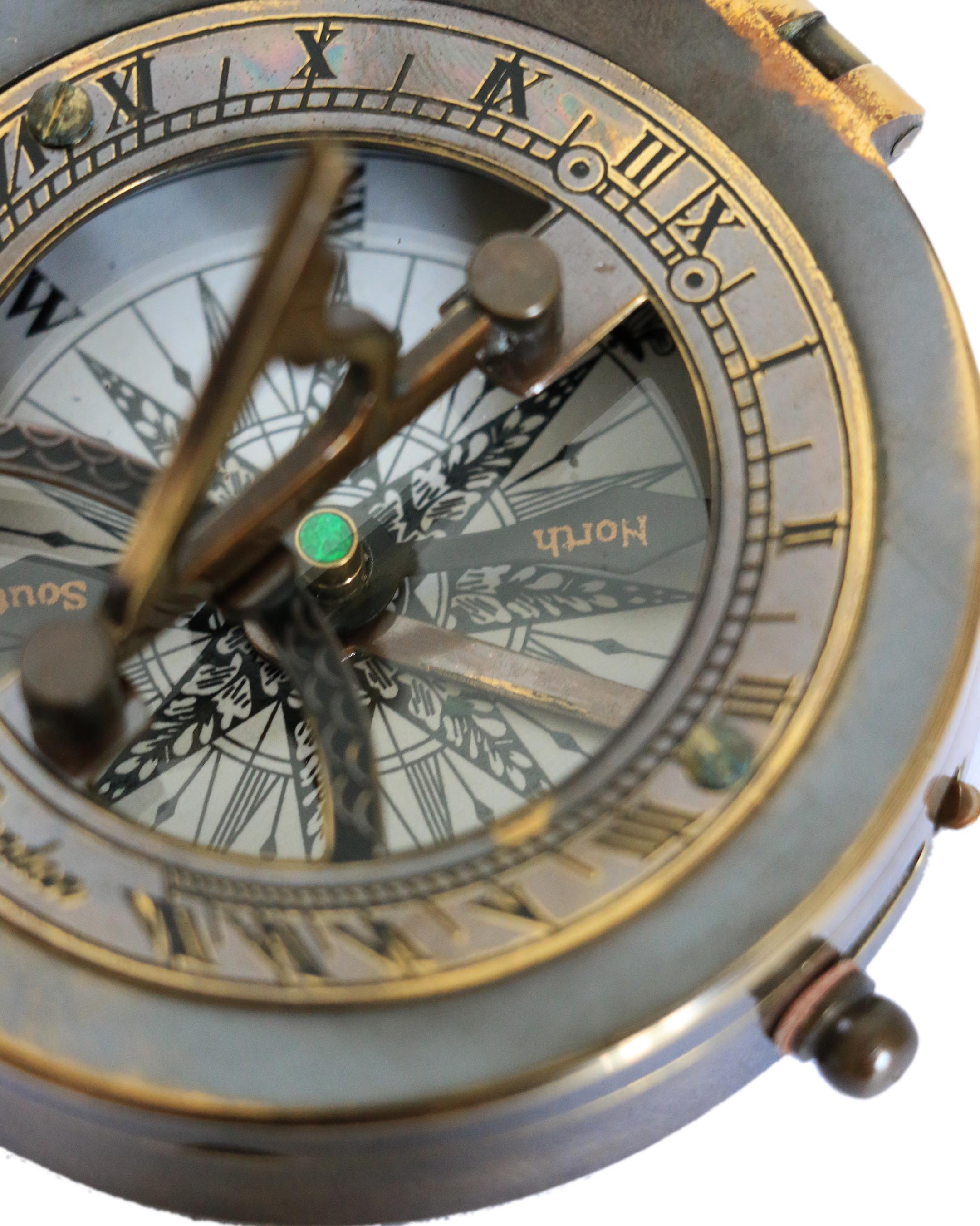 Sundial with Compass in Two Tone Antique Finish