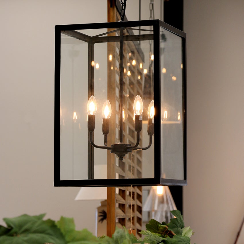 LUBERON IRON AND GLASS LAMP