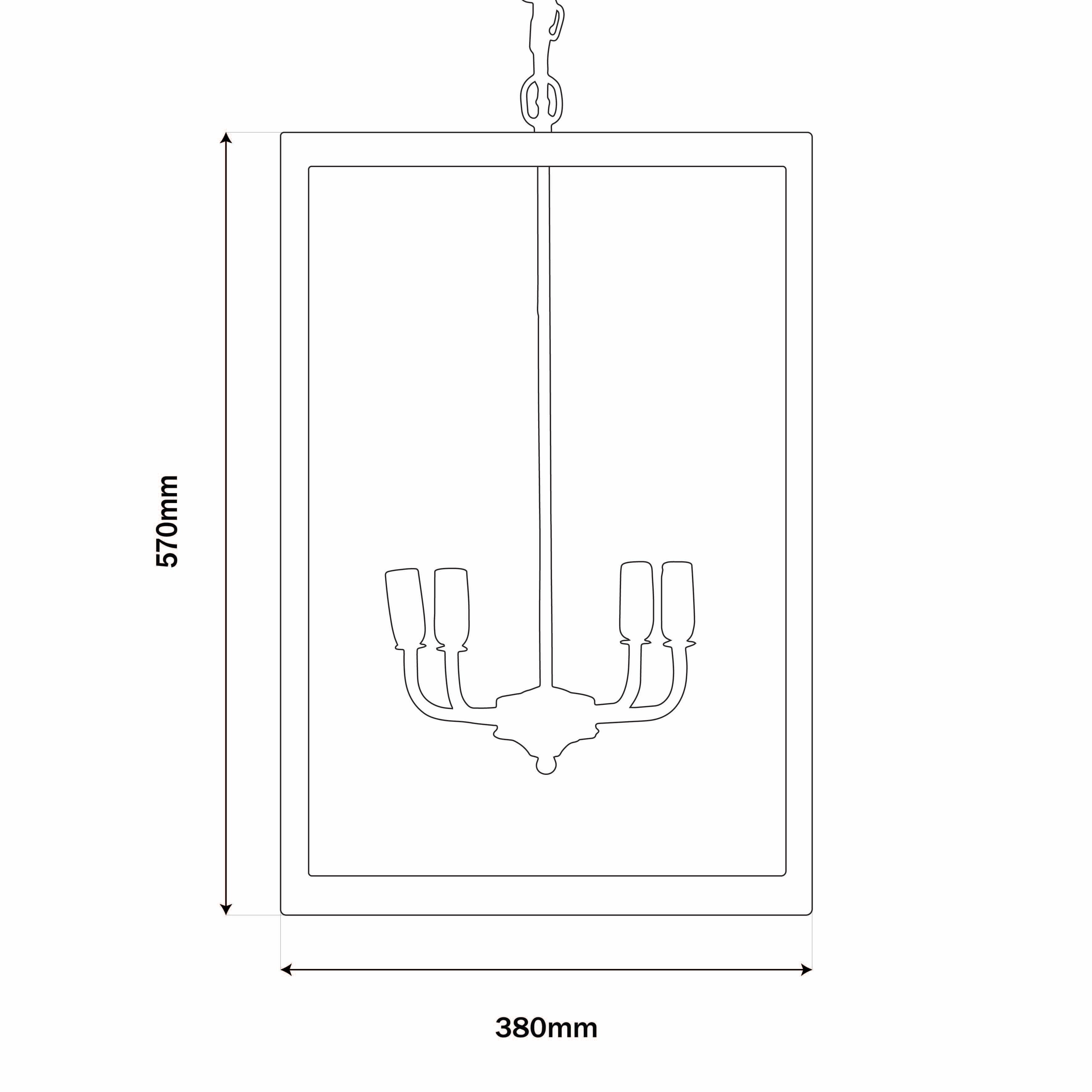 LUBERON IRON AND GLASS LAMP
