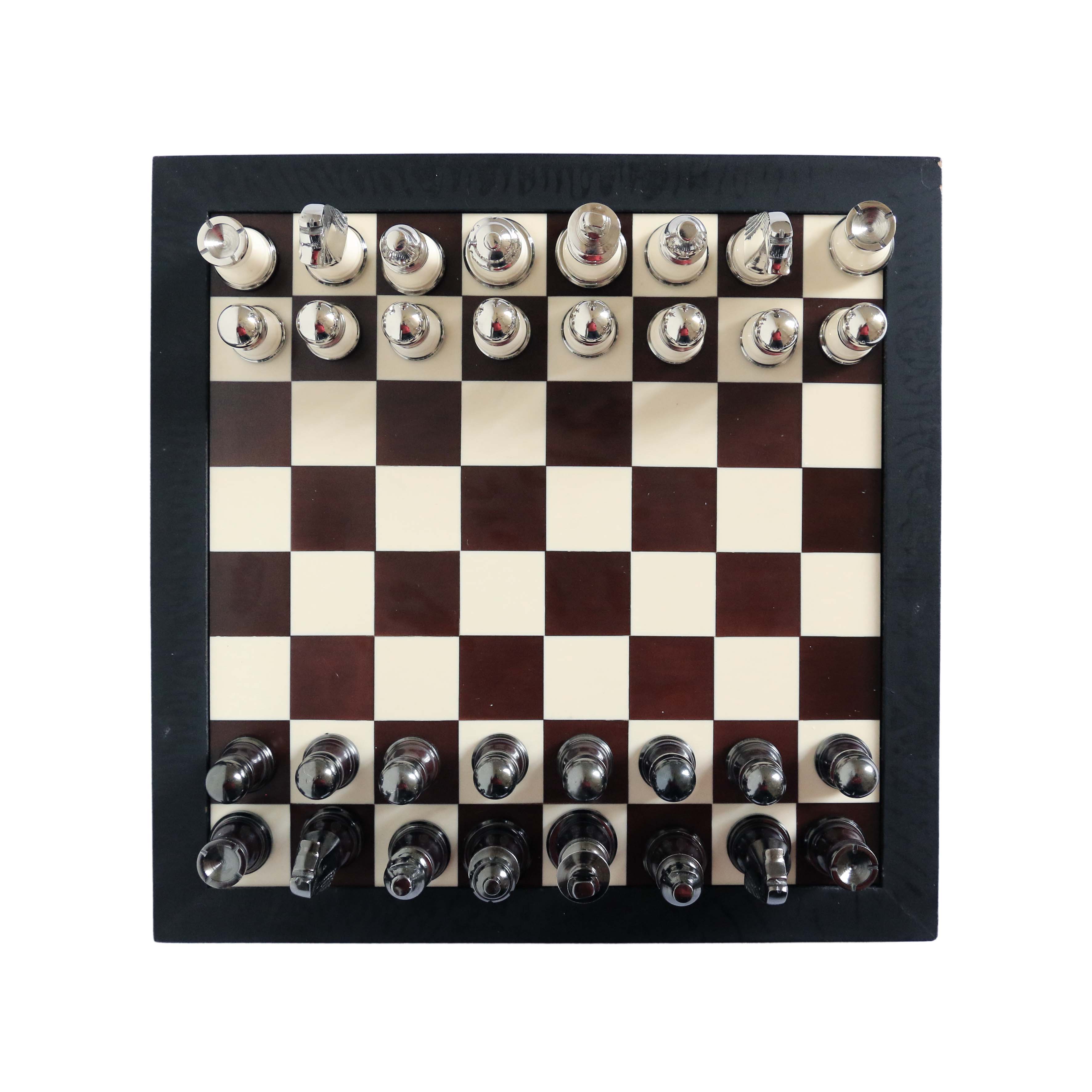 Bombay Chess Set in Chocolate and Cream