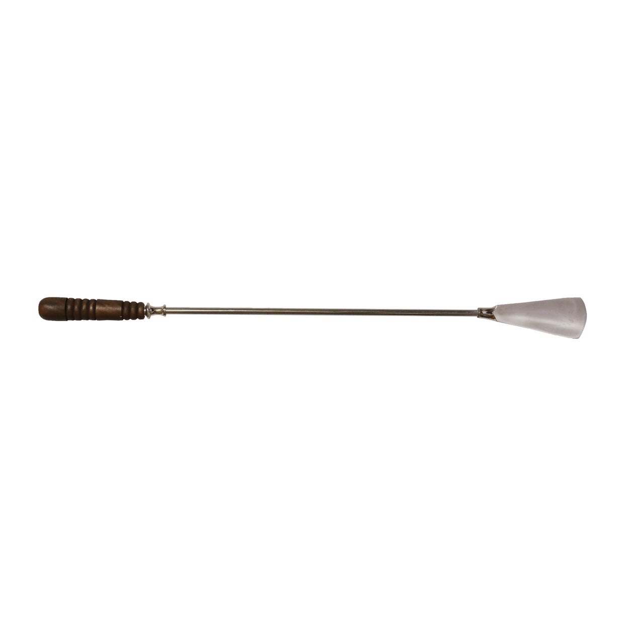 Long Shoe Horn Nickel Finish with Wooden Handle