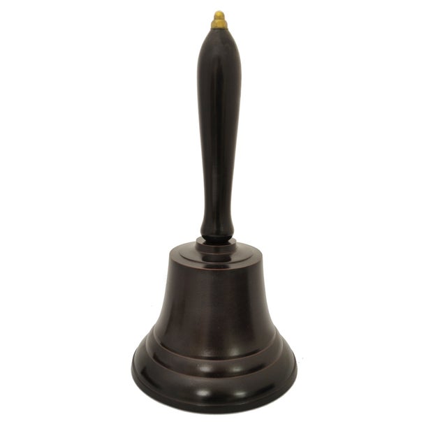 Bell in Bronze Finish with Wooden Handle