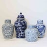 GINGER JAR LARGE BLOSSOM BLUE & WHITE