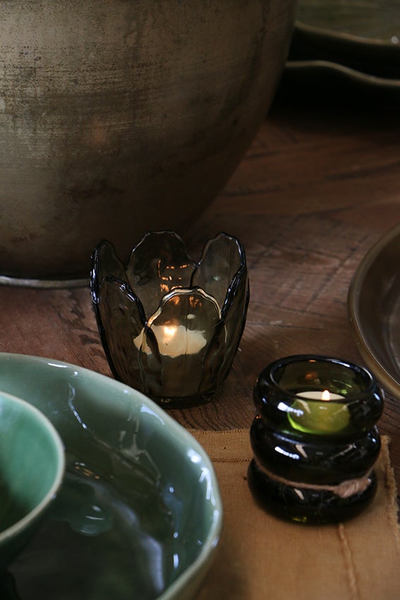 VERDE GLASS CANDLE HOLDER