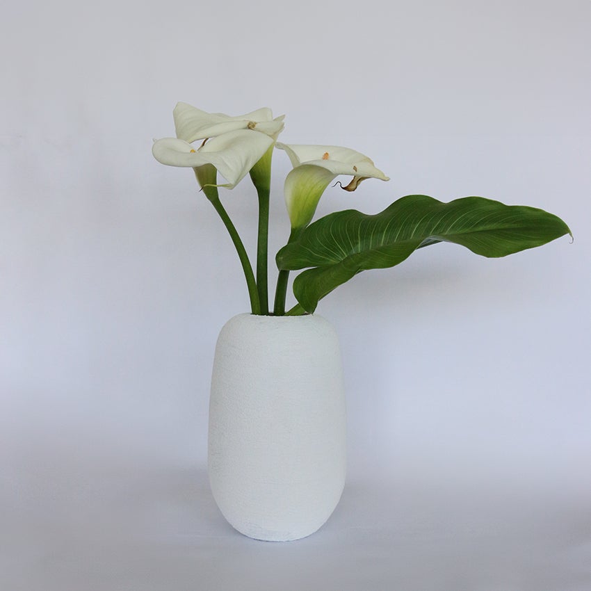 SANTORINI WHITE GLASS VASE