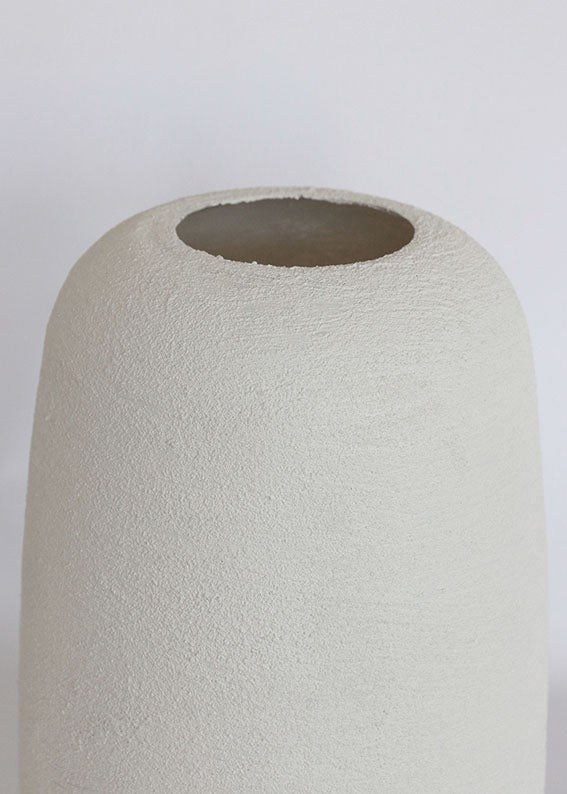SANTORINI WHITE GLASS VASE