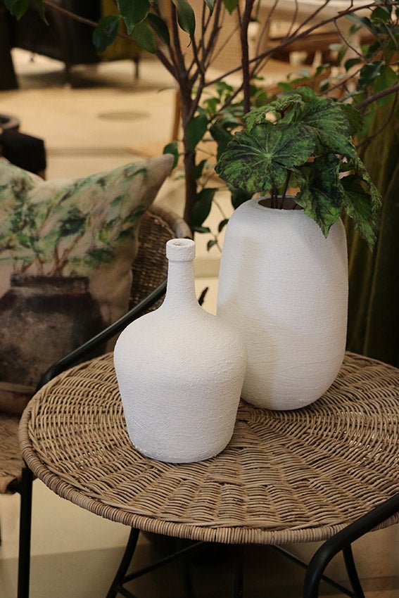 SANTORINI WHITE GLASS VASE