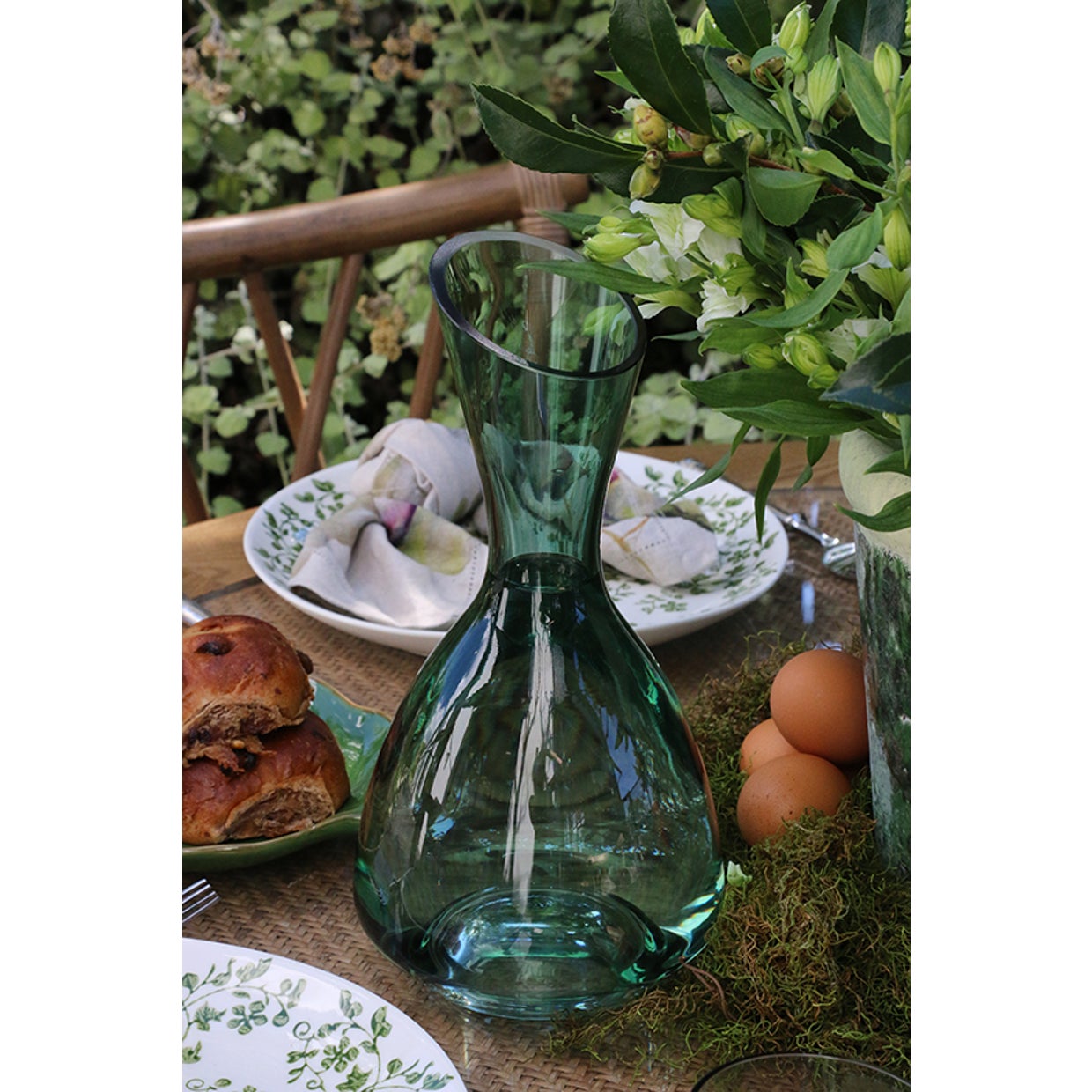 FINO VERDE HANDBLOWN GLASS WINE DECANTER
