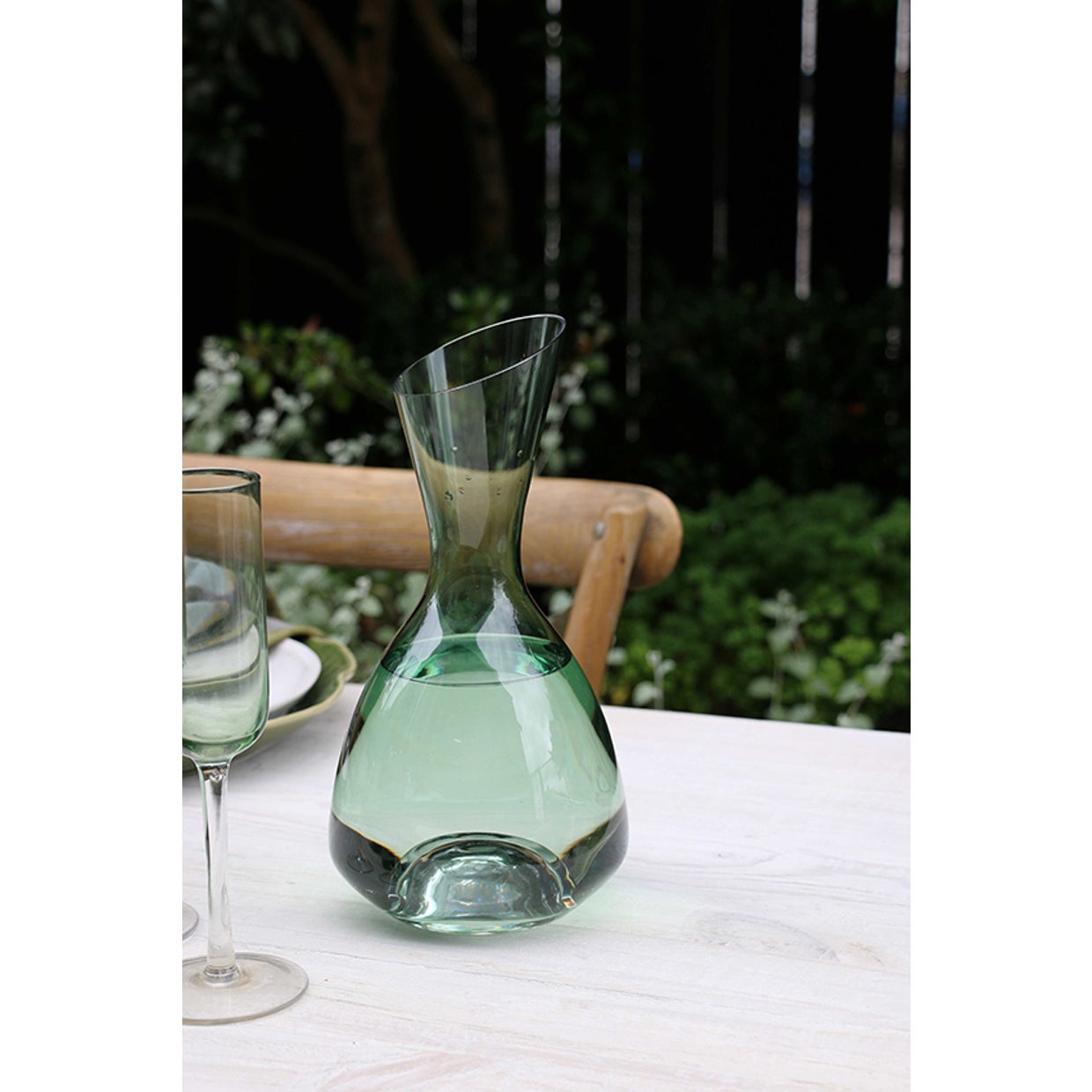 FINO VERDE HANDBLOWN GLASS WINE DECANTER