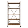 Riveria Sinlge Industrial Old Pine & White Steel Bookcase