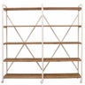 Riveria Double Industrial Old Pine & White Steel Double Bookcase