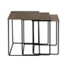 Luxor Nesting Tables - Antique Brass Finished Tops with Black Legs