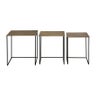 Luxor Nesting Tables - Antique Brass Finished Tops with Black Legs