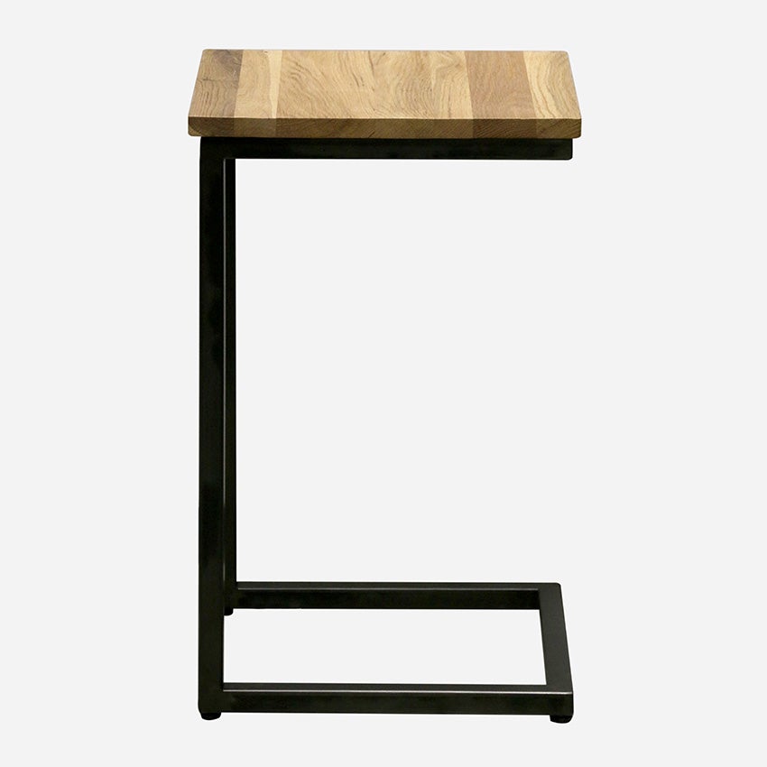 Gaye L Shape Sofa Table in Natural with Black Legs - Product - CC Interiors