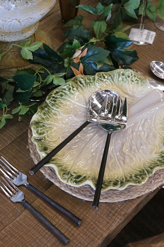 Burnished Black & Stainless Steel Salad Servers (2pc per set)