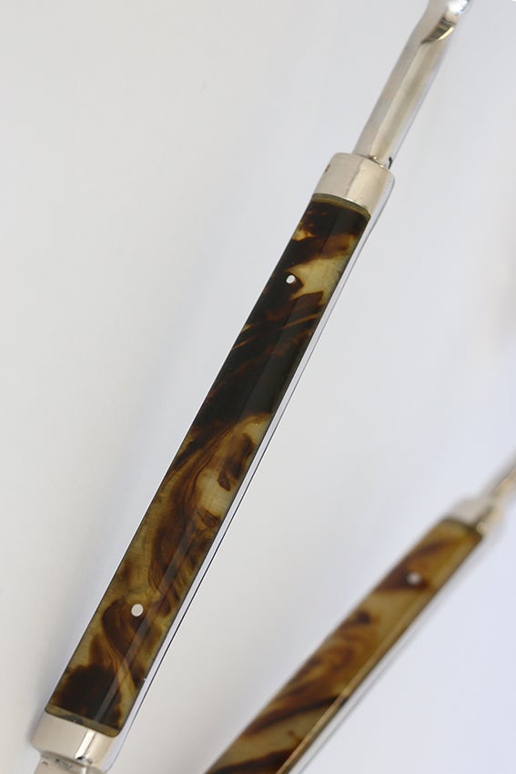 Stainless Steel Tongs with Tortoise Shell Handle