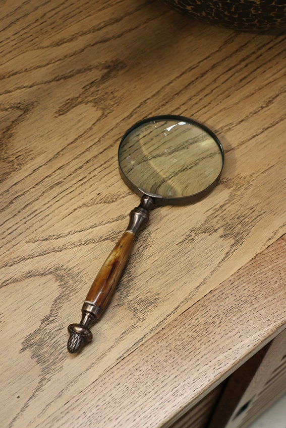 Magnifying Glass With Bone Handle & Acorn