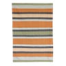 Orange/Green Multi Stripe Cotton and Wool Rug 120x180 - Autumn Special