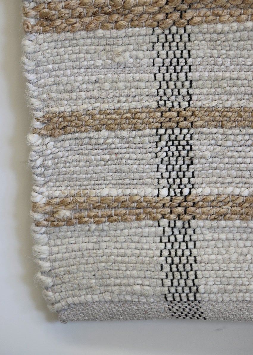 Ibiza Natural, Ivory & Black Check Rug 1800L x 1200W