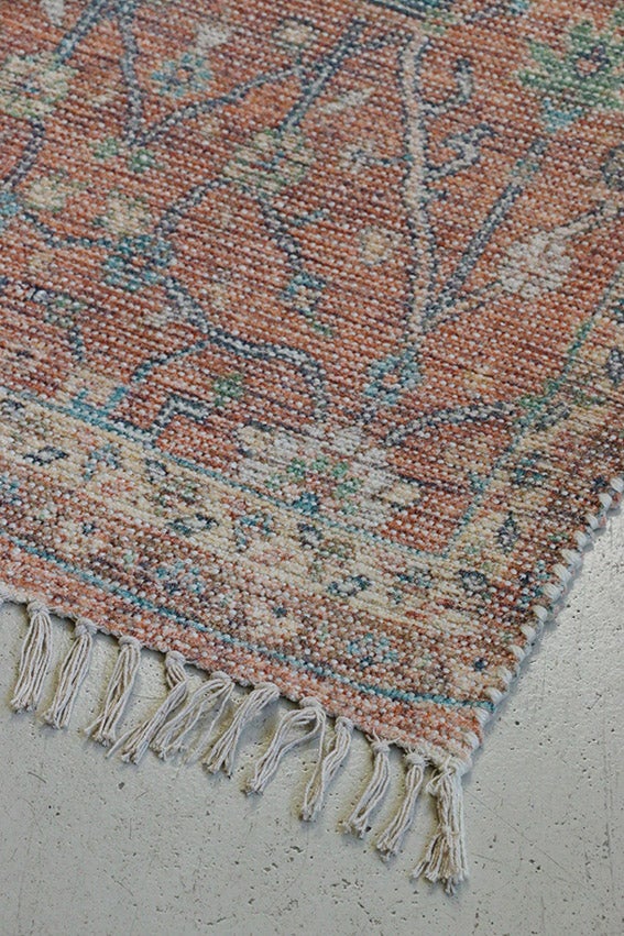 Persian Style Rug Terracotta & Greens 1800L x 1200W