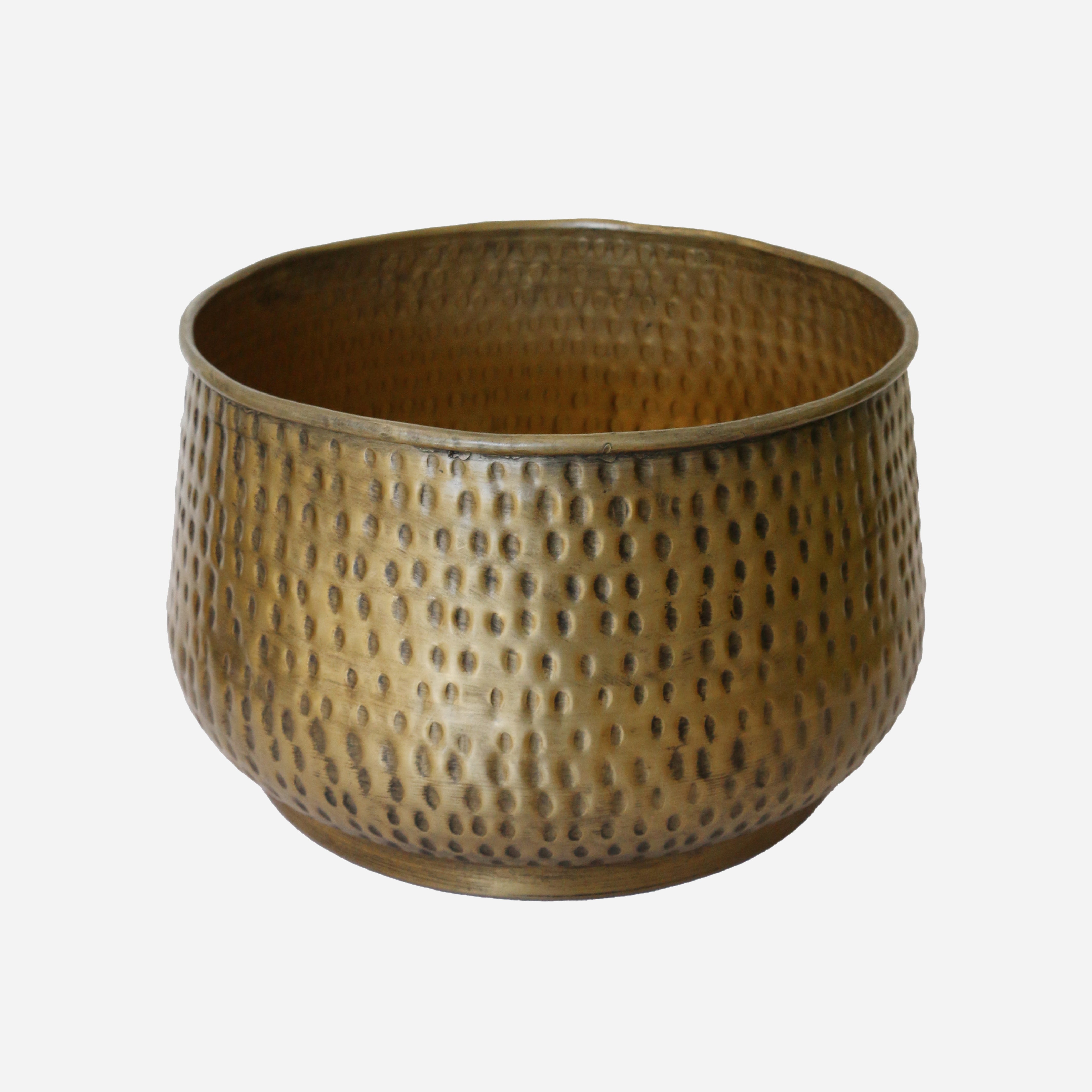 New York Set of 3 Planters in Antique Brass Finish